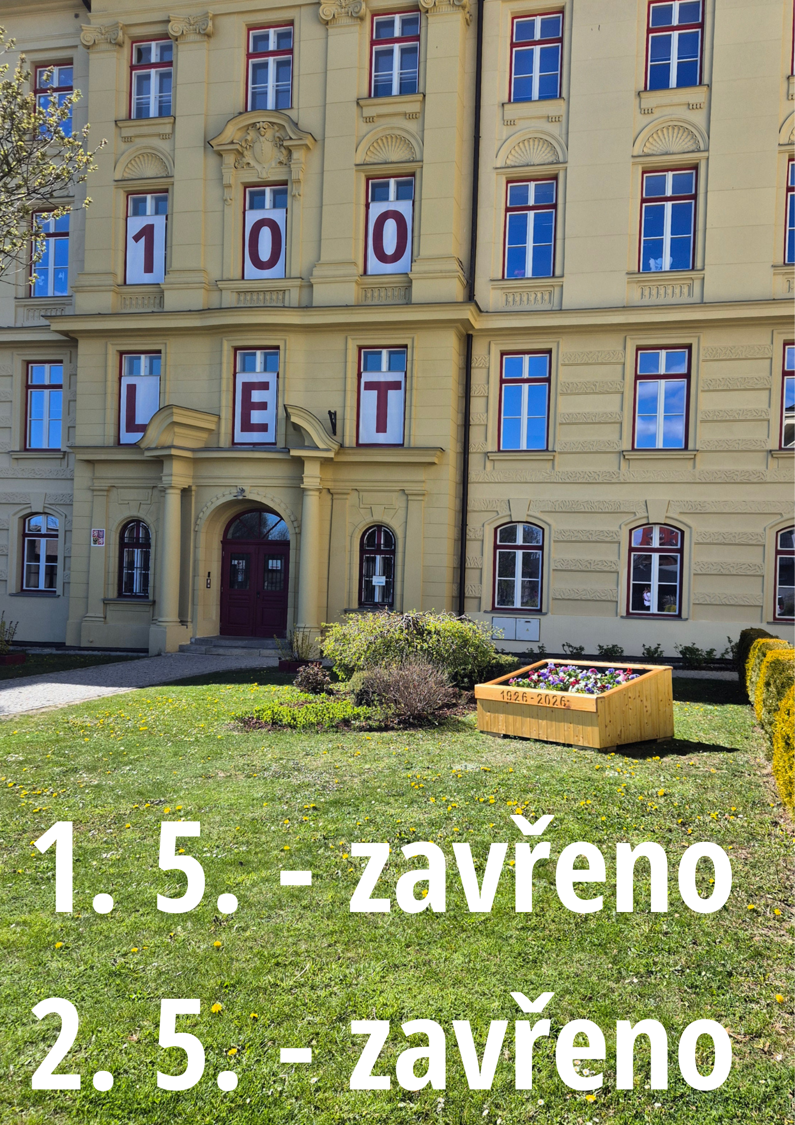 1. 5. a 2. 5. 2026 – zavřeno